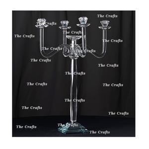 Centre de table de qualité supérieure, candélabre en acier inoxydable couleur argent, candélabre avec boule de cristal à prix avantageux - Product Image 5