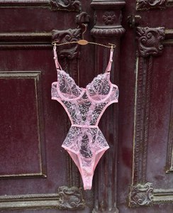Conjunto de Body de Encaje Rojo para Mujer, Lencería Sexy Transparente con Bordado, Ropa Interior de Dos Piezas, Hecho en Turquía, Personalización al por Mayor - Product Image 6