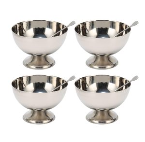 Amazing Handmade Top Price Stainless Steel Salad <b>Dessert</b> <b>Bowl</b> And Spoon <b>For</b> Dinner Used - Product Image 5