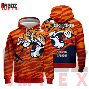 Sudadera con capucha personalizada clásica para hombre de MOQ bajo 100% poliéster con logotipo de mascota sublimado diseño de animales para ropa de invierno informal - Product Image 3