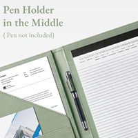 Organisateur de documents professionnel multi-poches en cuir PU avec fermeture magnétique, bloc-notes, emplacements pour cartes et porte-stylo