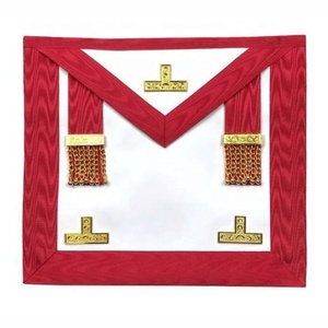 Delantal Masónico de Lujo Ecológico Hecho a Mano y Personalizado del Rito Escocés del Maestro Venerable, Material de Tela AASR - Product Image 1