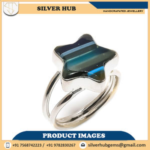 Pierre précieuse brute naturelle Fluorite Texture de haute qualité en gros 925 en argent Sterling bijoux faits à la main bague cadeau pour elle - Product Image 4