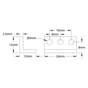 3103 Serie L-Beam (3 agujeros, 24mm de longitud) Robot STEM - Product Image 2