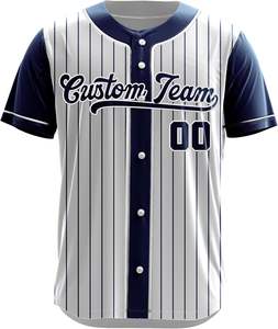 Vêtements de sport OEM personnalisés uniforme de baseball vêtements de sport en polyester à rayures maillot de grande taille pour les clubs tournois caractéristique respirante - Product Image 1