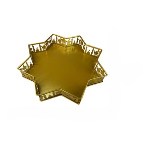 Bandejas de estrella de metal de lujo para magdalenas de boda, bandeja de servicio de estilo americano chapada en oro a bajo precio - Product Image 4