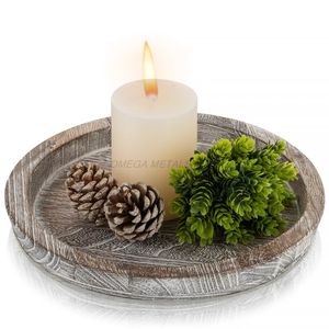 Juego de bandejas de madera de buena calidad en color mango natural con forma ovalada y diseño minimalista ideal para servir y decorar el hogar - Product Image 4