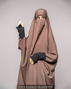 Vente en gros de deux pièces ensemble de jilbab musulman avec manches en jersey tissu nida de haute qualité pour les femmes dans les meilleurs prix et la quantité - Product Image 5