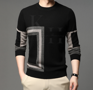 Pull en tricot de laine pour hommes de qualité supérieure pull d'hiver doux manches longues respirant séchage rapide Logo personnalisable avant couleur personnalisée - Product Image 1