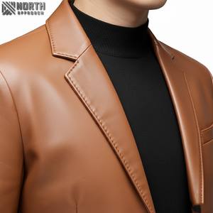 Chaqueta Bomber de cuero de invierno Unisex de moda negra de alta calidad patrón de camuflaje cierre de cremallera ajuste suelto personalizado - Product Image 2