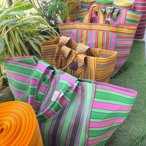 Sacs à provisions en coton et plastique recyclés écologiques Sacs de supermarché et de plage réutilisables pour femmes Modèle personnalisé Inde durable - Product Image 1