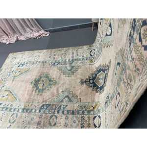 Alfombra Turca Vintage, Alfombra Grande de 5x12 pies (151x366 cm), Alfombra Oriental de Lana Azul - Product Image 3