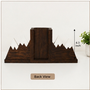 Wooden <b>Mountain</b> Bookends Geometric Minimalist Design 16x6.3 Inch Durable Home Decor for Living Room Tabletop Display - Product Image 3