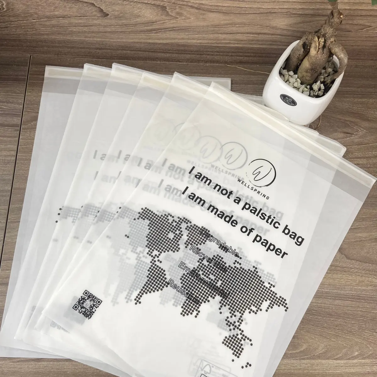 High Quality Custom Print Logo Oil Proof Glassine Waxed Bags Packaging Paper Bag