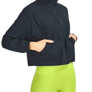 <b>Women</b> Yoga <b>Jacket</b> Crop Zip Up Stretch Breathable Quick Dry Sportswear - Product Image 5