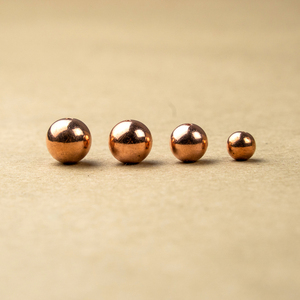 Cuentas redondas de shungita chapadas en cobre de 0.32 pulgadas (8 mm), agujero de 0.06 pulgadas (1.5 mm) - Product Image 3