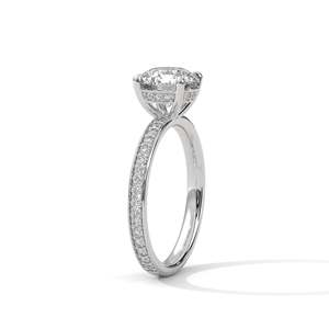 1ct Lab Diamond Engagement <b>Ring</b> Round Cut Solitaire with Side Stones 14K 18K 10K Gold & 925 Silver <b>Dainty</b> Sparkle <b>Ring</b> - Product Image 6