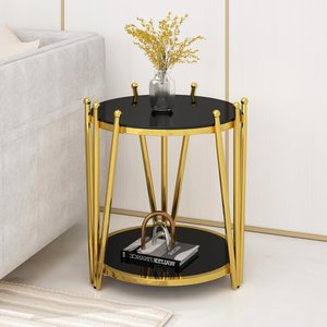 Table basse de salon moderne en verre trempé avec cadre en acier faite à la main, style classique et intemporel qui se fond partout - Product Image 6