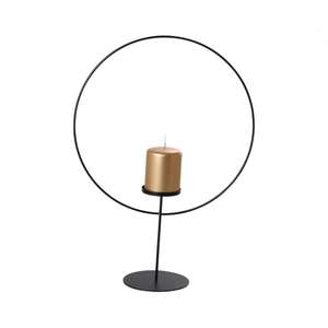 Candelabro Moderno de Metal Dorado, Soporte Circular de Hierro Minimalista Nórdico para Velas, Decoración de Centro de Mesa para Bodas de Lujo - Product Image 2