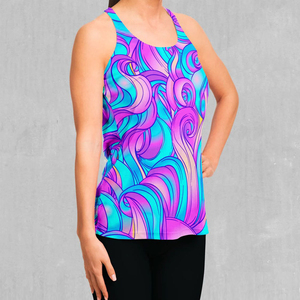 Camisetas sin mangas con estampado de sublimación con logotipo personalizado, ropa informal, camisetas sin mangas con sublimación para mujer más vendidas con OEM - Product Image 3