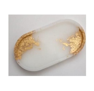 ถาดเสิร์ฟเรซินสีขาวทองงานแฮนด์เมดดีไซน์ทันสมัยถาดเสิร์ฟเรซินดีไซน์แบบกำหนดเองพร้อมถาดตกแต่งแบบส่งออกทั่วโลก - Product Image 3