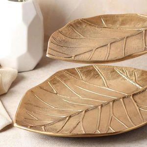 3-Tier Metal <b>Platter</b> with Leaf Design Elegant 3-Tier Leaf-Inspired Serving Tray - Product Image 3