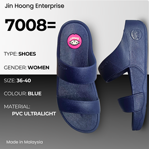 @migo Sandales tongs pour femmes 7009= Bleu Confort Légères Semelle épaisse Antidérapante Résistantes à l'eau Talon de 4 cm Fabriquées en Malaisie - Product Image 1