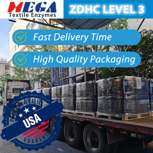 Enzyme liquide MEGA Cellulase pour lavage acide du denim, haute concentration, certifié ISO, pH 5,5-7,5, activité enzymatique - Product Image 3