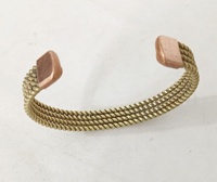 Brazalete de Latón con Diseño Clásico de Cuerda Trenzada, Accesorio de Joyería Unisex