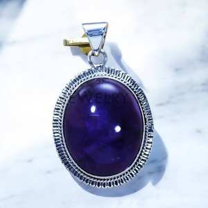 Pendentif en améthyste violette, fait à la main, en argent sterling 925, bijoux fins, vente en gros de pendentifs en argent - Product Image 1