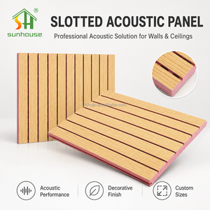 Panel Acústico Ranurado de MDF, Panel de Pared Absorbente de Sonido <span class=keywords><strong>para</strong></span> Sala de Conferencias - Product Image 1