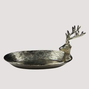 ถาดเสิร์ฟอลูมิเนียมตกแต่งพร้อมด้ามจับเขากวางที่ทันสมัยสำหรับโรงแรมและงานอีเวนต์ในบ้าน - Product Image 3