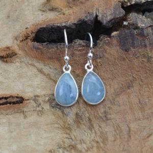 Pendientes clásicos de estilo bohemio, joyería para mujer, joyería de plata de ley 925, pendientes hechos a mano con piedras preciosas de Aguamarina, regalo - Product Image 3