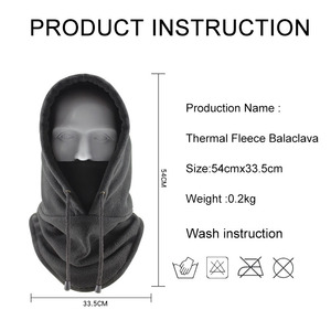 Nouvelle mode Polaire polaire intégrale pour le ski, thermique, chaude, broderie personnalisée, balaclavas - Product Image 3