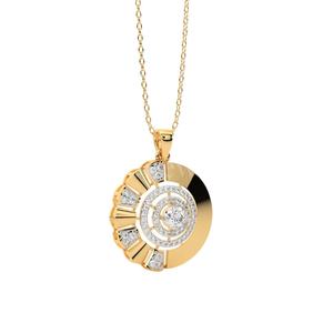 Colgante y abalorios de joyería fina redonda Audora de plata de lujo para mujer, acabado elegante atemporal con chapado en rodio de Halo de CZ redondo - Product Image 2