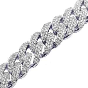 Chunky Hip Hop Hombres Cadena Joyería Plateado Bling Collar - Product Image 4