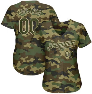 Camiseta de béisbol unisex con diseño de camuflaje por sublimación personalizada OEM 2024 - Product Image 4