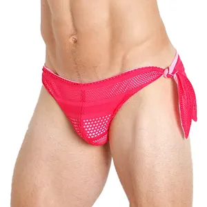 Intimo uomo Sexy Lingerie Sex slip senza schienale maschile Logo personalizzato slip in rete uomo biancheria intima Sexy per uomini Gay