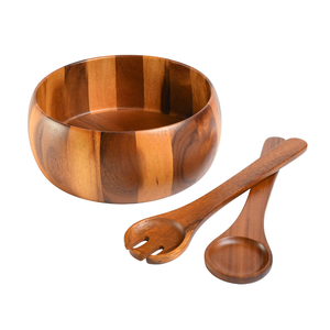 Ensemble de saladiers en bois d'acacia écologiques les plus vendus avec service à salade Ensemble de 4 ustensiles de cuisine de taille personnalisée Vente en gros Vietnam - Product Image 4