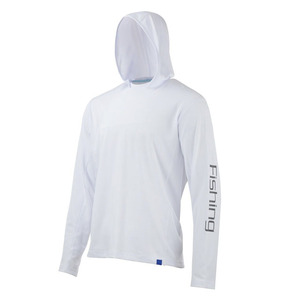 Ropa de Pesca al por Mayor para Hombre, Camiseta con Capucha de Pesca de Manga Larga con Protección Solar UPF30, Material de Poliéster Personalizado de Secado Rápido - Product Image 1