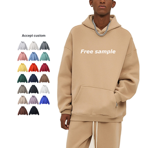 Sudaderas con capucha personalizadas Hombres 100% Algodón French Terry Oversized Men's Hoody Hood Pink Free Samples 400Gsm Hoodie - Product Image 2