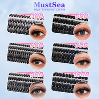 Cils en grappe individuels 20D-80D grande capacité, faux cils en vison 960 pièces, cils épais 0,07 mm, faux cils bouclés en D