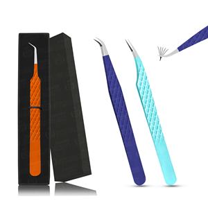 Logotipo personalizado y pinzas de pestañas de embalaje de acero inoxidable utilizable con tensión ligera para capas gruesas y delgadas - Product Image 3