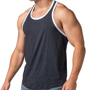 Custom Logo <b>Men</b>’s Y-Back Tank Top Breathable Knitted Fitness <b>Singlet</b> <b>for</b> Gym & Athletic Wear - Product Image 2