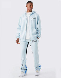 Conjunto Deportivo Unisex con Logotipo Personalizado, 100% Algodón Grueso, Nuevo Diseño, Sudadera con Cuello Redondo y Pantalones Cargo para Invierno, Ropa Estampada - Product Image 6