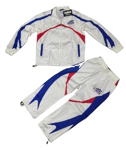 Custom Logo Autumn Woven Satin Waterproof Quick Dry Sporty Polyester Men's Two Piece Windbreaker Tracksuit Set OEM ODM Service - Product Image 1
