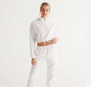 Nueva moda personalizada al por mayor cordón ajustable recortada Sudadera con capucha para mujer Fitness sudaderas con capucha - Product Image 4