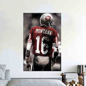 Tableau mural en toile Joe Montana : Impression décorative de football personnalisée, toile encollée - Product Image 1