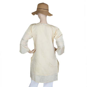 Kurti bordado de lujo para mujer - Color Fawn - Product Image 5