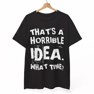 T-shirt noir drôle avec texte blanc audacieux T-shirt décontracté humoristique pour hommes et femmes - Product Image 1